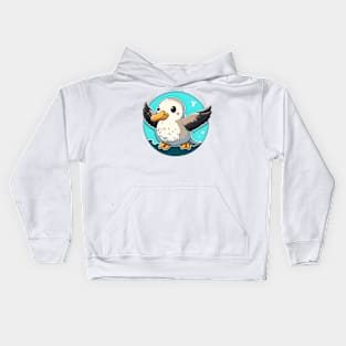 Cute Albatross Cartoon Design Kids Hoodie